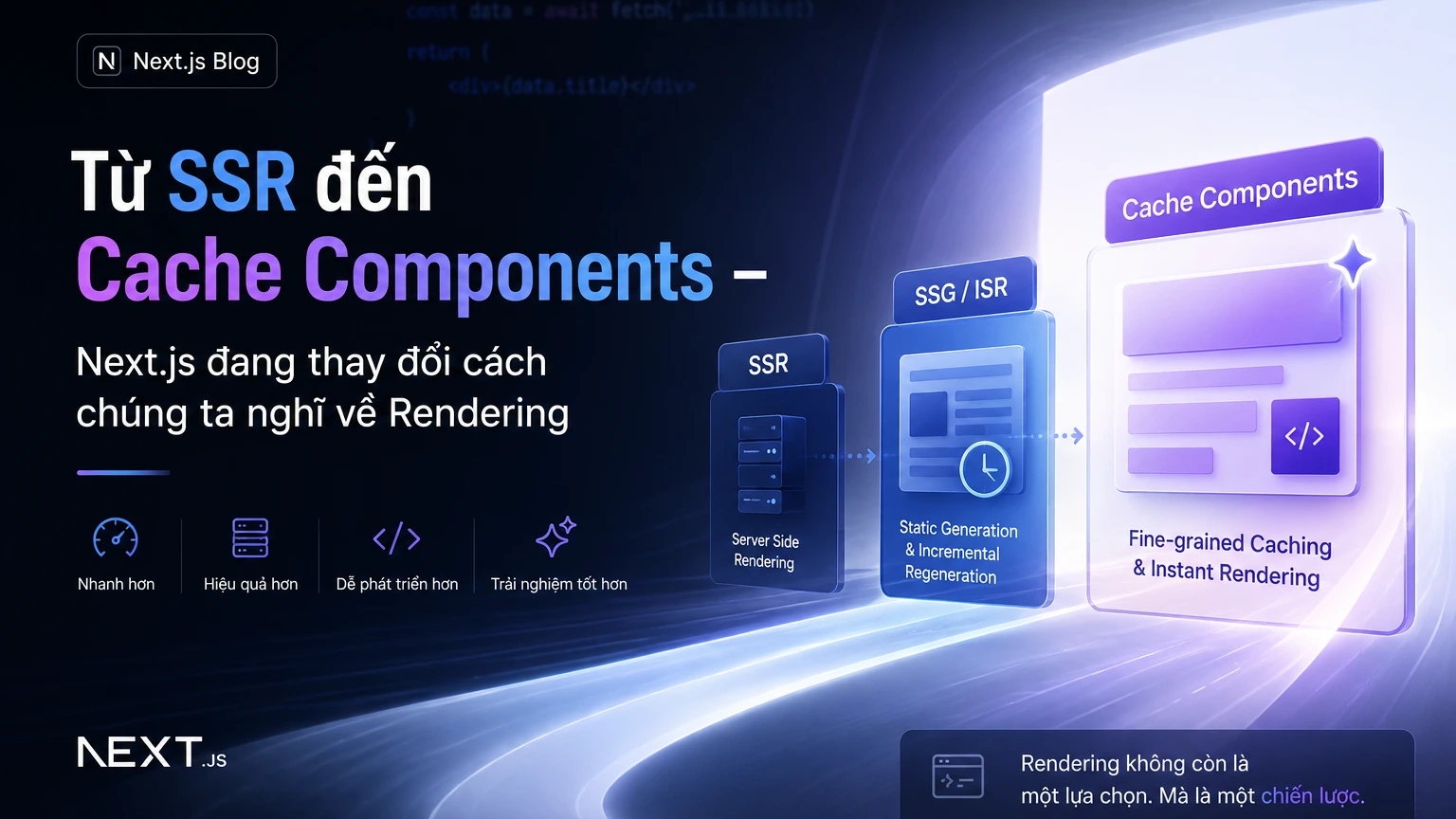 Từ SSR đến Cache Components – Next.js đang thay đổi cách chúng ta nghĩ về Rendering